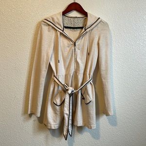 Anthropologie Sunday/Saturday long hooded zip with tie